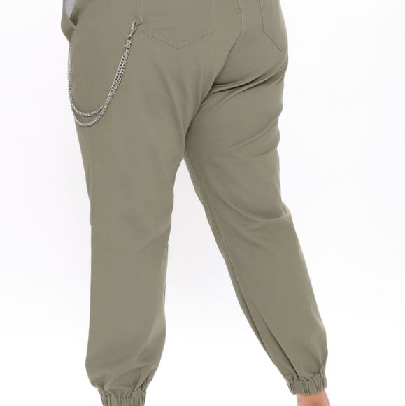 Olive Chain Joggers - Picture 2 of 3